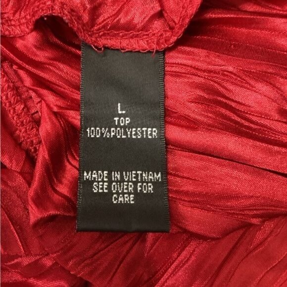 AGB Women’s Sleeveless Scoop Neck Ruffle Layered Blouse, Red, size L - Picture 5 of 6